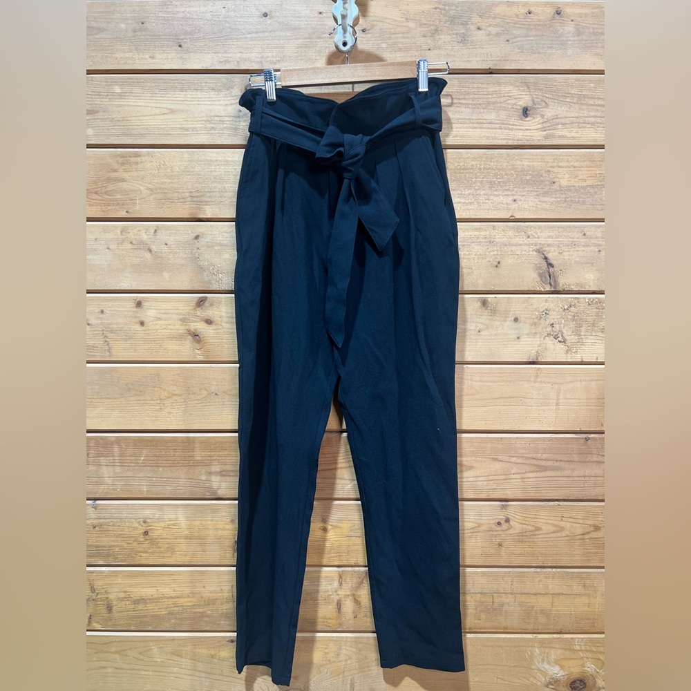 Sézane Austin Belted Trousers High Waist Black Size 40, US 8